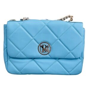 Badgley Mischka NWT Light Blue Quilted Chain Bag